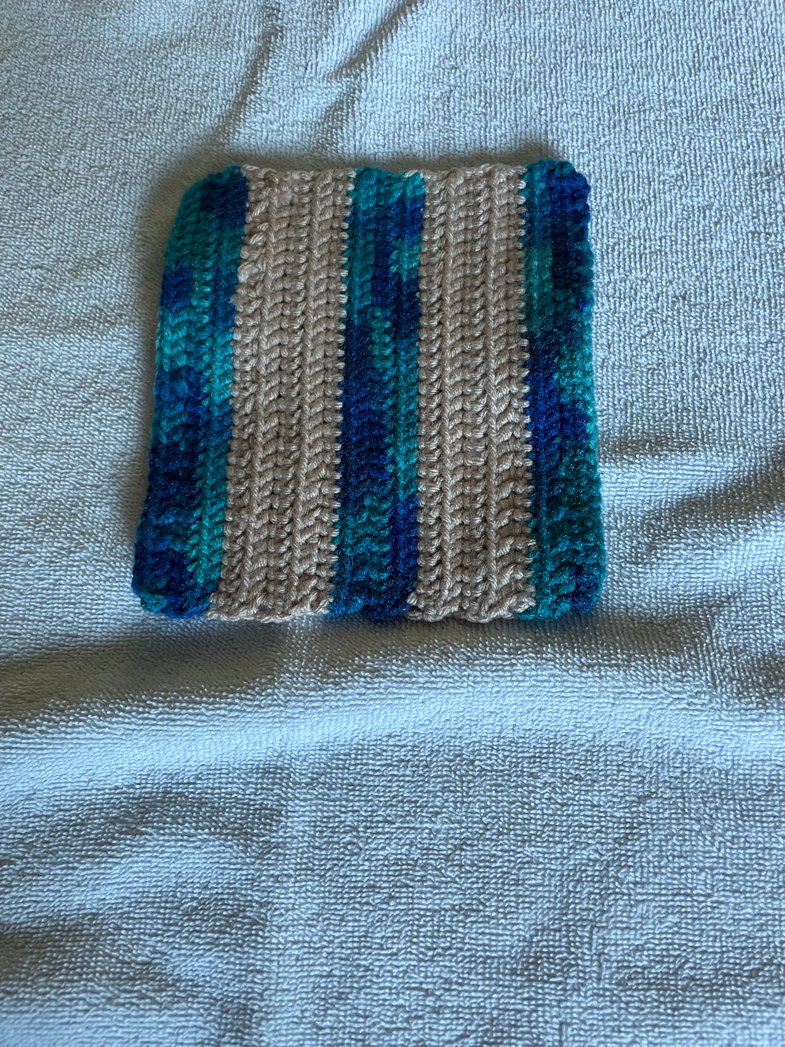 Striped Pink and Blue Pot Holder